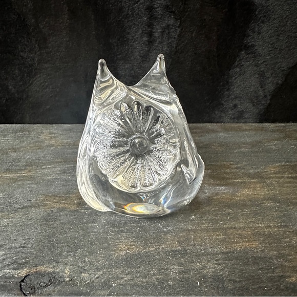 Daum Crystal Owl Paperweight | Vintage French Glass - Picture 9 of 10